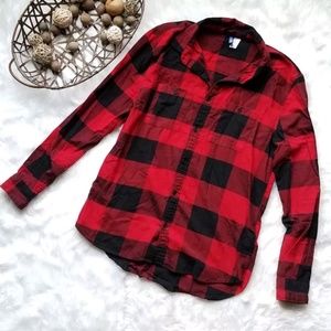 Divided by H&M plid long sleeve button up